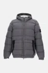Stone Island Padded Puffer Jacket With High Collar In Gray