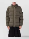 Stone Island Hooded Down Jacket With Seamless Feather Tunnels And Anti-drop In Green