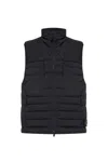 Stone Island Lightweight Sleeveless Padded Vest Pockets In Black