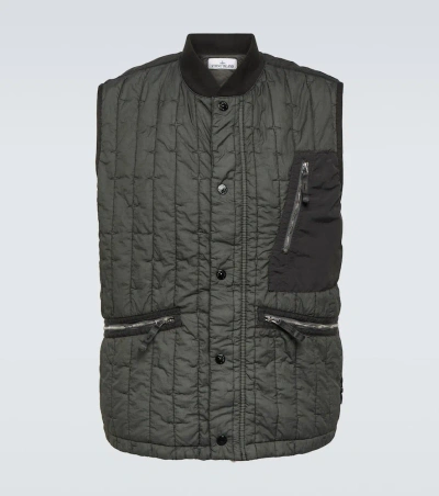 Stone Island Stella Quilted Padded Gilet In Gray