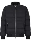 Stone Island Puffy Jacket With High Collar And Ribbed Detailing In Black