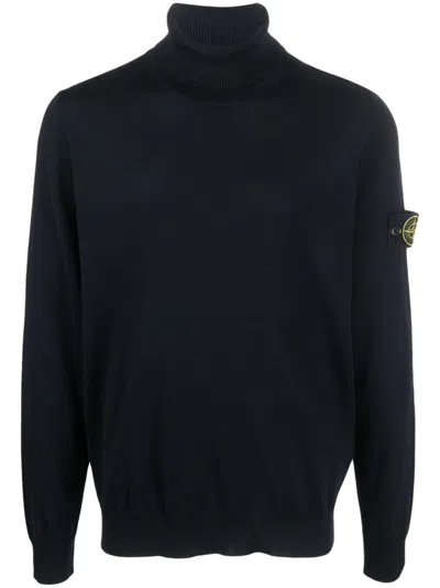 STONE ISLAND ROLL-NECK FINE KNIT WOOL JUMPER
