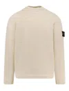 Stone Island Ivory Ribbed Crewneck Sweater In Neutral