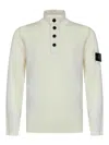 Stone Island Pullover Mit Kompass-patch In White