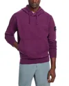 Stone Island Logo Patch Drawstring Hoodie In Dark Burgundy