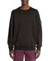 Stone Island Classic Round-neck Sweatshirt With Ribbed Cuffs In Black