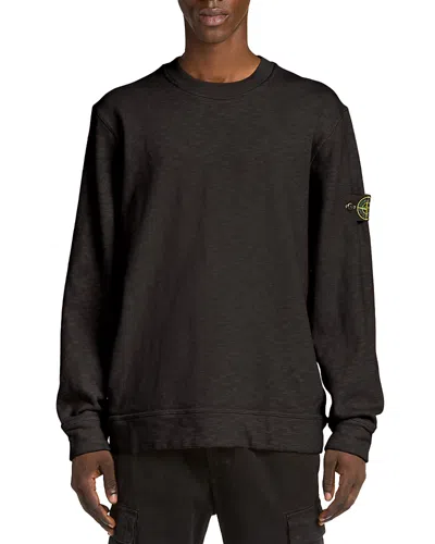 Stone Island Pullover Logo Sweatshirt In Black