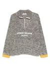 Stone Island Rubberised-logo Sweater In Blue