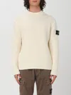 Stone Island Fisherman Rib Cotton Jumper In Neutral