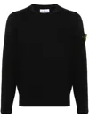 Stone Island Lightweight Wool Crew Neck Pullover In Blue