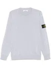 Stone Island Lightweight Wool Crew Neck Sweater With Raglan Sleeves Clothing In Gray