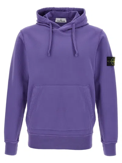 STONE ISLAND PURPLE LOGO BADGE HOODIE