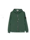 Stone Island Q100004 Hooded Zip-front Jacket In Green