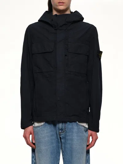 Stone Island Q10001 Short Parka In Blue