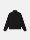 Stone Island Collared Denim Jacket Featuring Front Pockets In Black