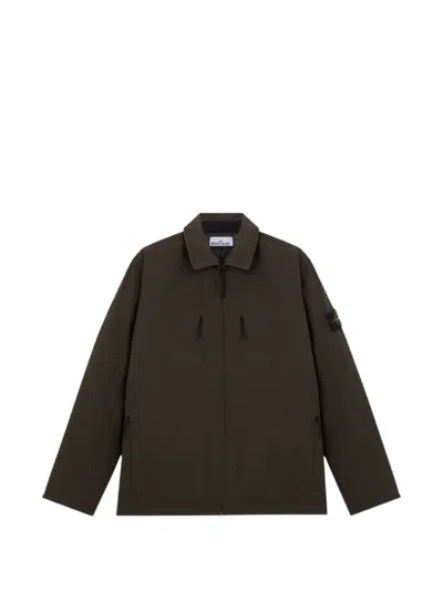 Stone Island Q100036 Soft Shell-r_e.dye® Technology Jacket In Brown