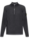 Stone Island Compass-badge Zip-up Jumper In Grey