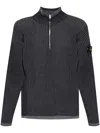 Stone Island Compass-badge Zip-up Jumper In Grey