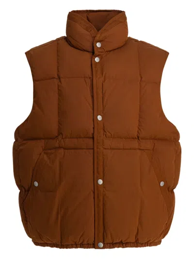Stone Island Marina Quilted Padded Cotton-blend Down Gilet In Brown