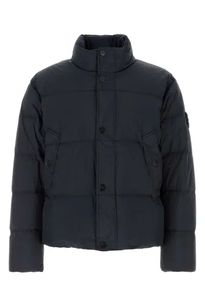 Stone Island Quilted Down Down Jacket In Blue