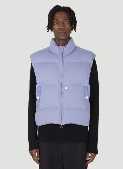 Stone Island Quilted Down Sleeveless Jacket In Purple
