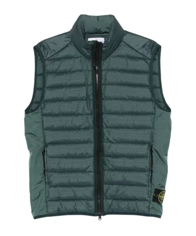 Stone Island Quilted Gilet In Green