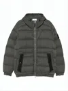 Stone Island Quilted Hooded Down Jacket With Distinctive Patch Logo In Gray