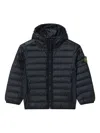 Stone Island Black Hooded Down Jacket In Black