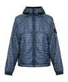 Stone Island 4100023 Quilted Logo-patch Jacket In Blue