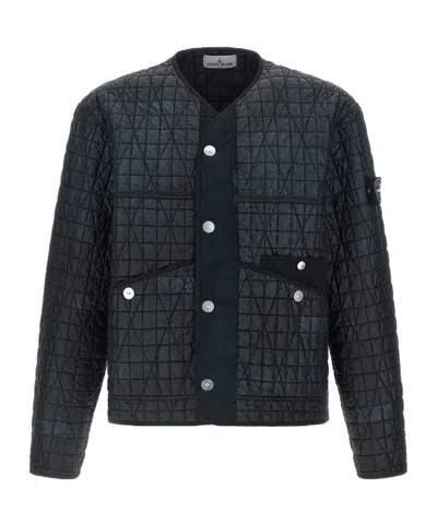 STONE ISLAND STONE ISLAND QUILTED BUTTONED JACKET