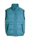 Stone Island Quilted Logo-patch Gilet In Blue