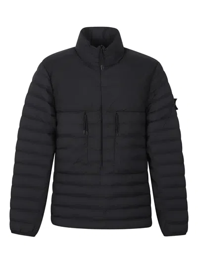 STONE ISLAND QUILTED LOGO-PATCH JACKET