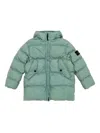 Stone Island Quilted Logo-patch Jacket In Green