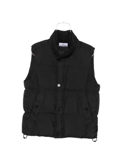 Stone Island Gilet Imbottito In Piuma Resistente Al Vento Con Antigoccia In Black