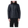 Stone Island Loom Woven Chambers Nylon Down Jacket In Blue