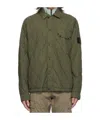 Stone Island Quilted Long-sleeved Casual Jacket In Green