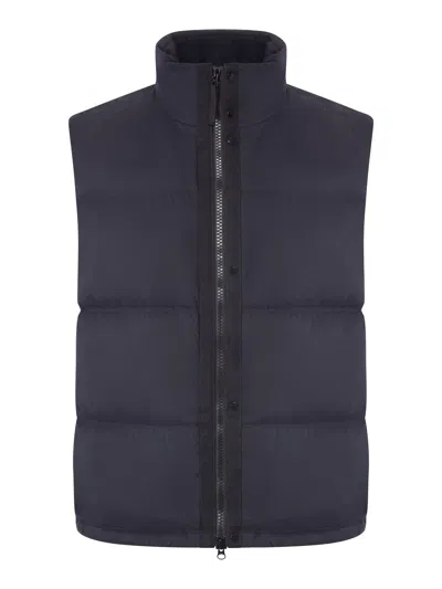 Stone Island Quilted Nylon Down Vest With High Collar In Multi