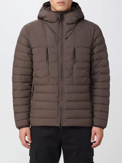 Stone Island Quilted Nylon Puffer Jacket With Hood And Down Padding In Brown