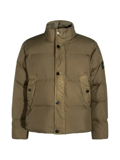 Stone Island 4100109 Crinkle Reps Ny Down Jacket With Wind Resistance And Anti-drop In Green