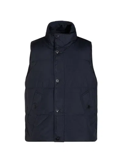 Stone Island Quilted Padded Gilet In Blue