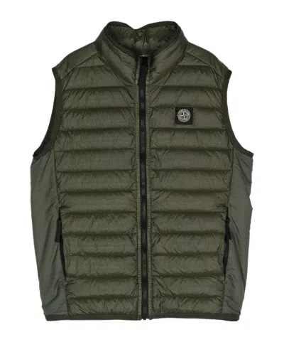 Stone Island Kids' Quilted Padded Gilet In Green