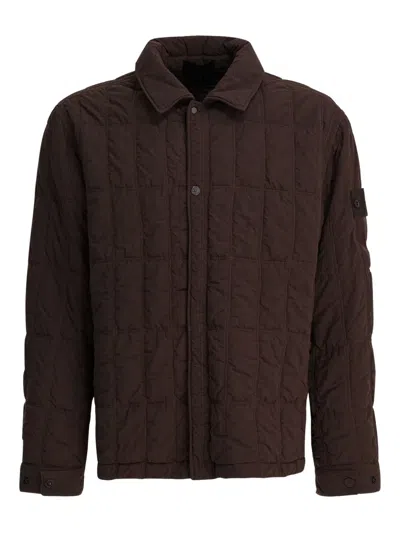 Stone Island Quilted Padded Jacket In Brown