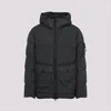 Stone Island Lightweight Puffy Coat With Hood And Zip Closure In Blue