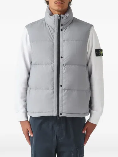 Stone Island Padded Water-repellent Cordura Nylon Vest With Funnel Neck In Multi