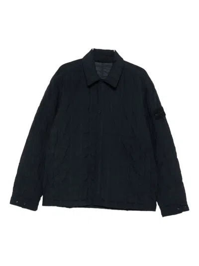 Stone Island Quilted Panelled Jacket In Blue
