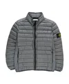Stone Island Quilted Patch Down Jacket In Gray
