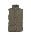 Stone Island Padded Oversized Jacket With High Collar And Flap Pocket In Brown