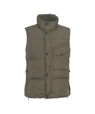STONE ISLAND QUILTED PUFFER VEST WITH HIGH COLLAR