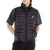 Stone Island Quilted Sleeveless Padded Gilet In Black