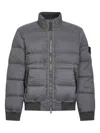 Stone Island Grey Down-tc Stretch Nylon Down Jacket In Gray